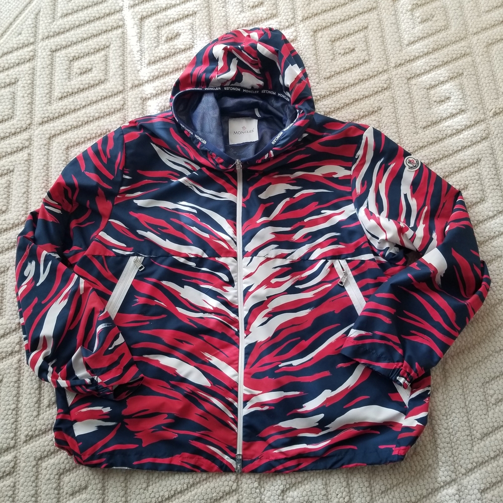 MONCLER CHARDON Giubotto Jacket Polyester Red Blue G10911A74900 5955K Men's TG 7